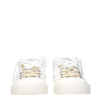 Weiße Leder-Low-Top-Sneaker