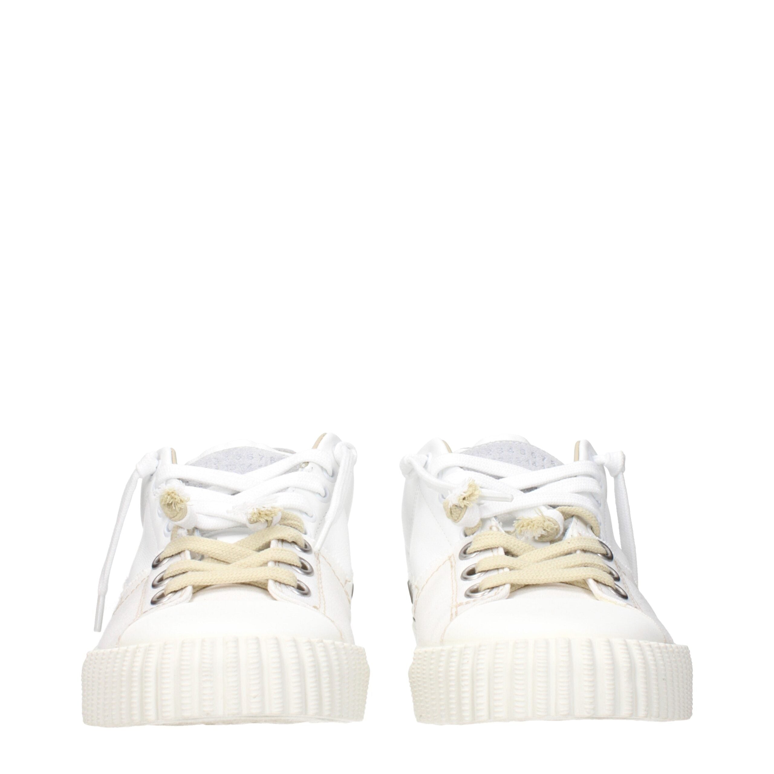 Weiße Leder-Low-Top-Sneaker