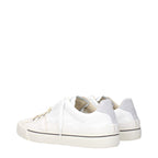 Weiße Leder-Low-Top-Sneaker