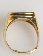 Goldfarbene Ringe aus echtem Messing mit schwarzer Emaille und „J“, verstellbar