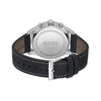 Black Leather Dress Watch