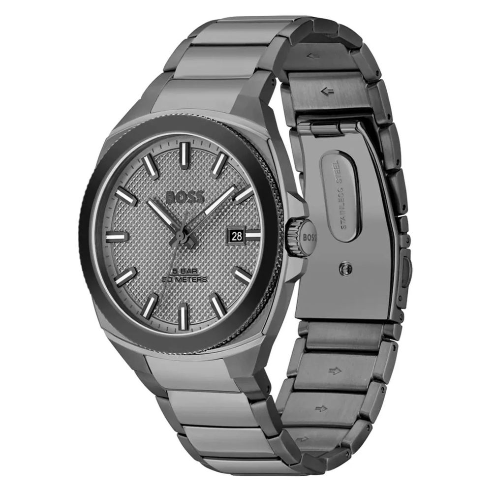 Orologio da abito in acciaio inossidabile grigio