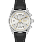 Orologio elegante in pelle nera