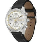Orologio elegante in pelle nera