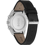 Orologio elegante in pelle nera
