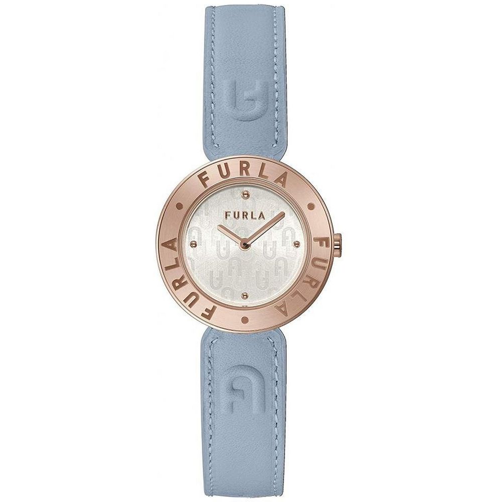 Blaue Lederarmbanduhr