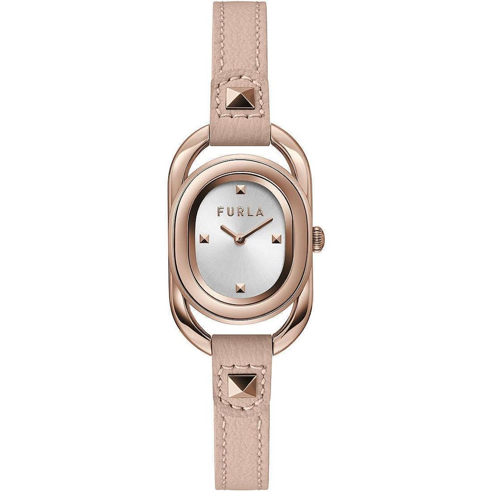 Mehrfarbige Leder-Armbanduhr