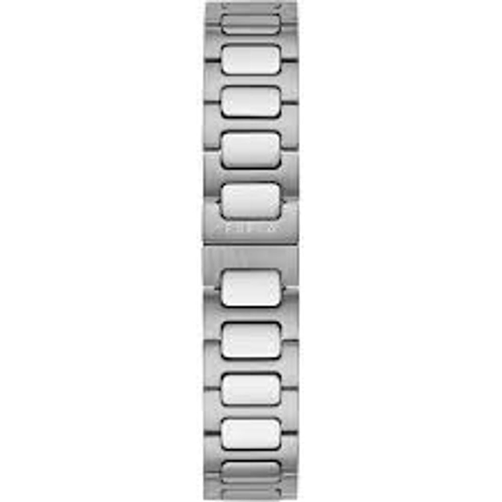 Graue Edelstahl-Armbanduhr