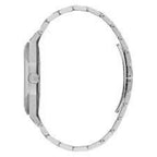 Graue Edelstahl-Armbanduhr