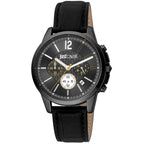 Black Leather Dress Watch