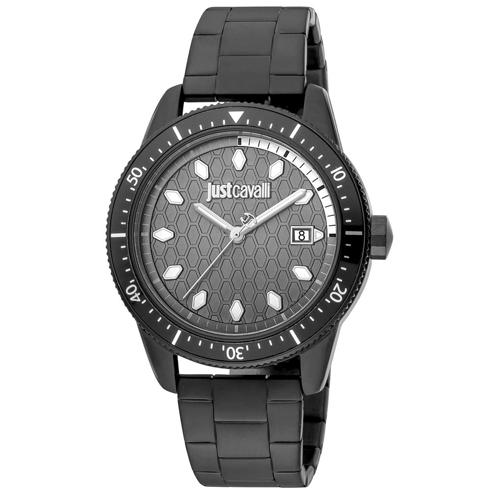 Schwarze Edelstahl-Dresswatch