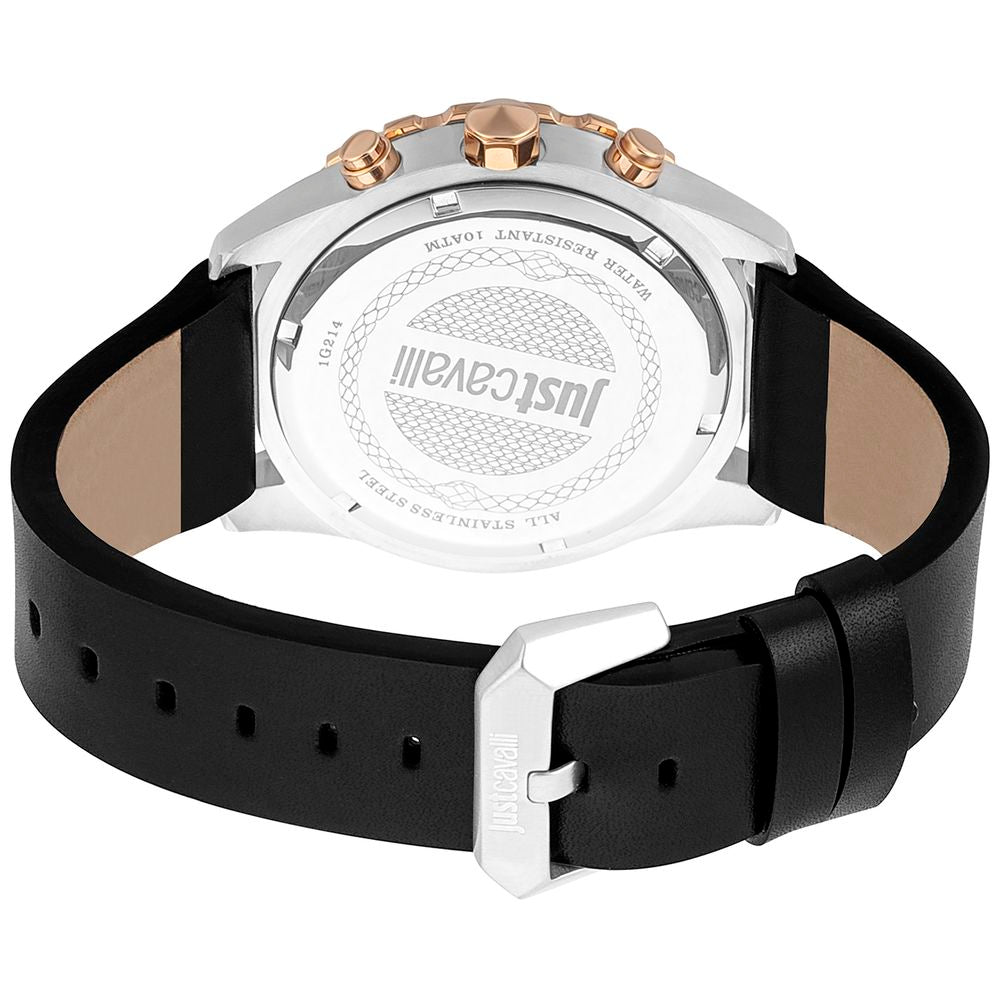 Armbanduhr aus schwarzem Leder