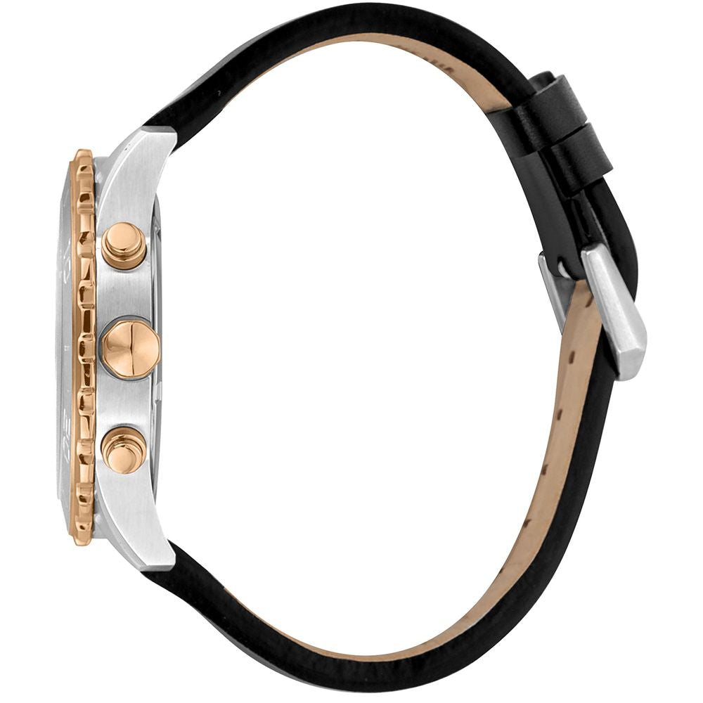 Armbanduhr aus schwarzem Leder