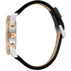 Armbanduhr aus schwarzem Leder