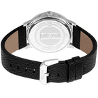 Schwarze Lederarmbanduhr
