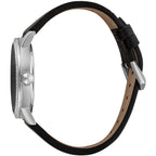 Schwarze Lederarmbanduhr