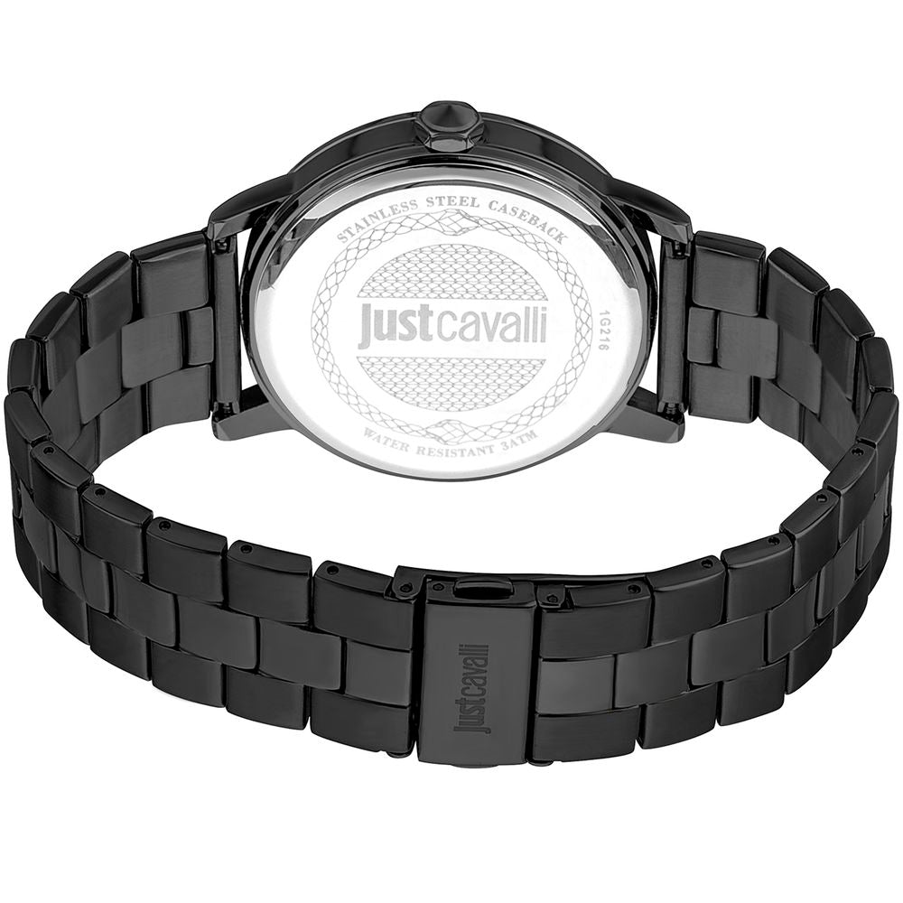 Schwarze Armbanduhr aus Edelstahl