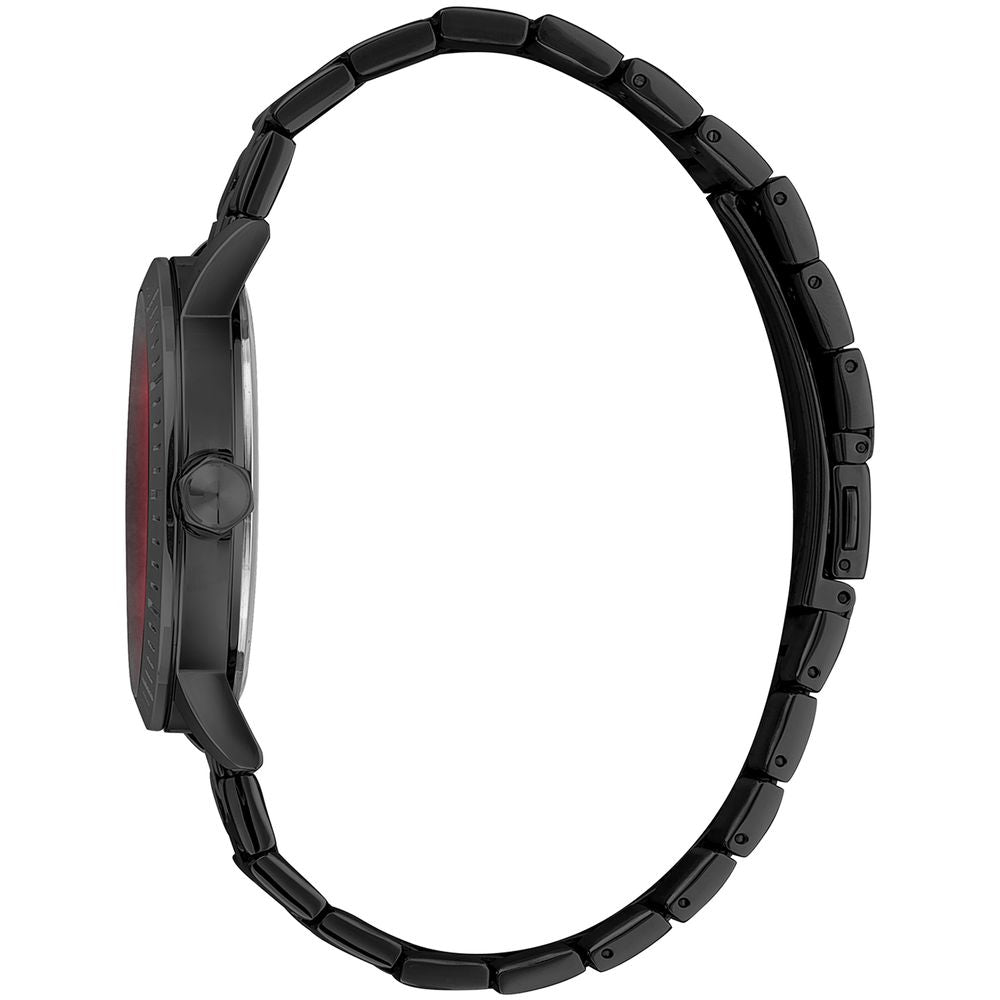 Schwarze Armbanduhr aus Edelstahl