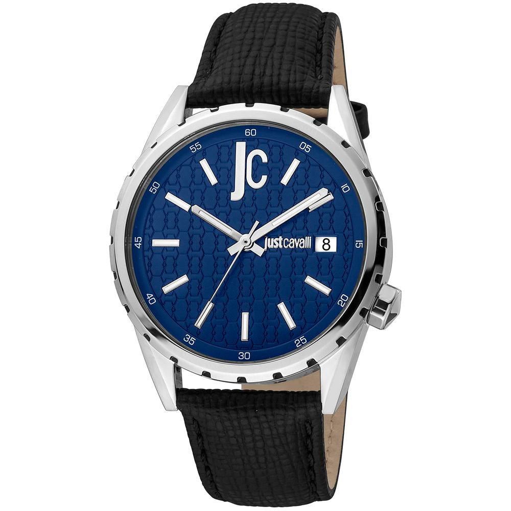 Armbanduhr aus schwarzem Leder