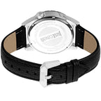 Armbanduhr aus schwarzem Leder