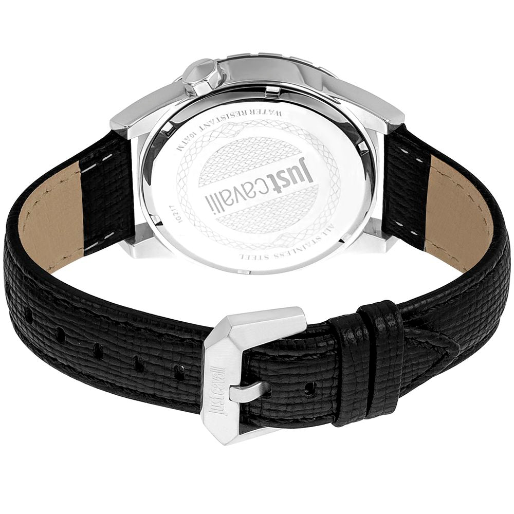 Armbanduhr aus schwarzem Leder