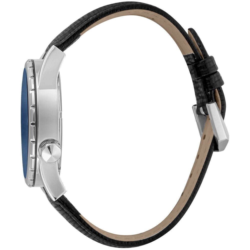 Armbanduhr aus schwarzem Leder