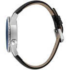 Armbanduhr aus schwarzem Leder