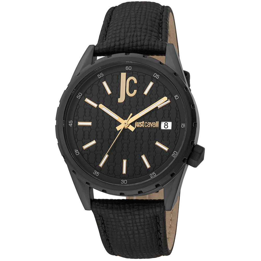 Schwarze Leder-Dresswatch