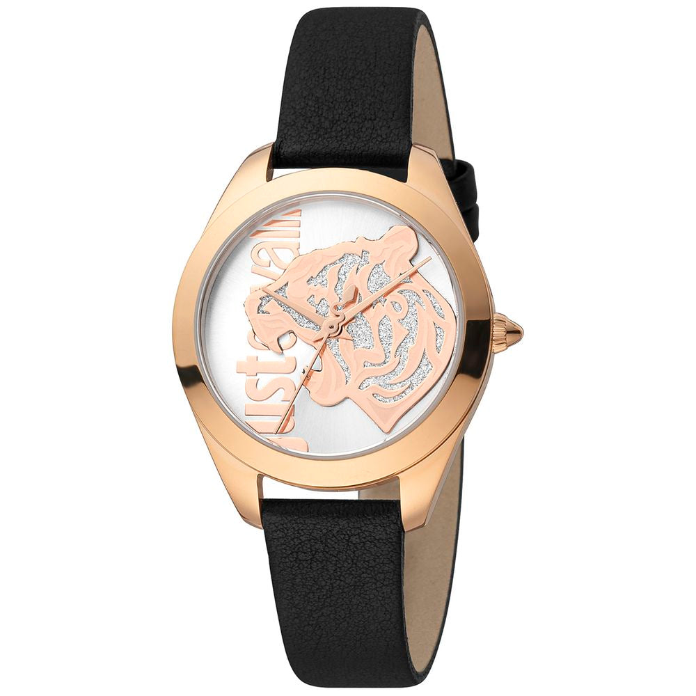 Armbanduhr aus schwarzem Leder