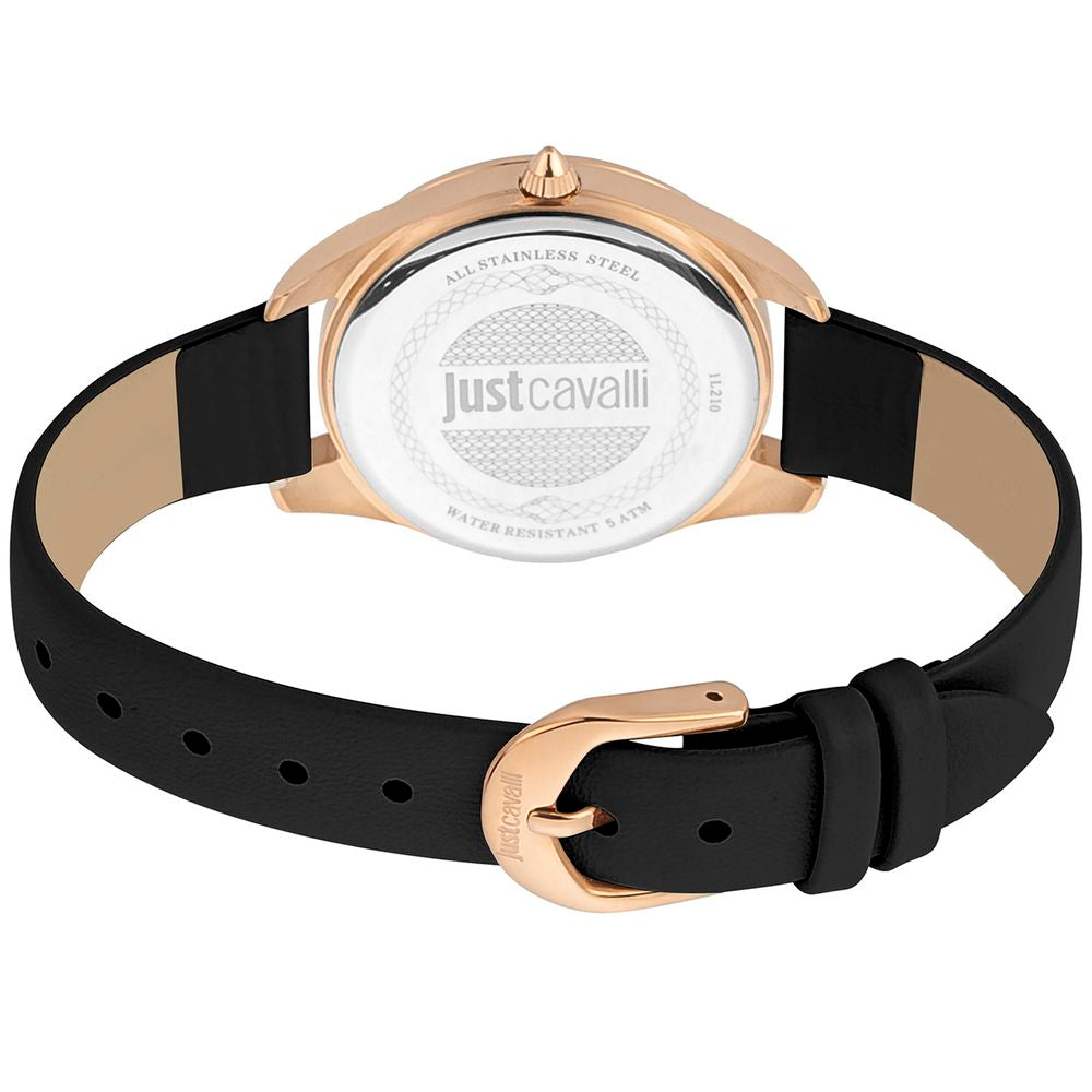 Armbanduhr aus schwarzem Leder