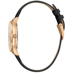 Armbanduhr aus schwarzem Leder
