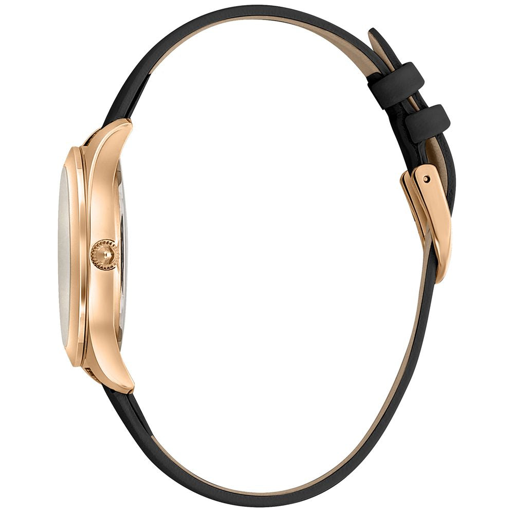 Armbanduhr aus schwarzem Leder