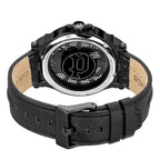 Black Leather Dress Watch