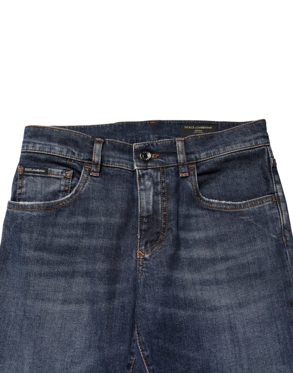 Blue Cotton Stretch Skinny Herren-Jeans aus Denim
