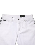 White Cotton Stretch Skinny Men Denim Jeans