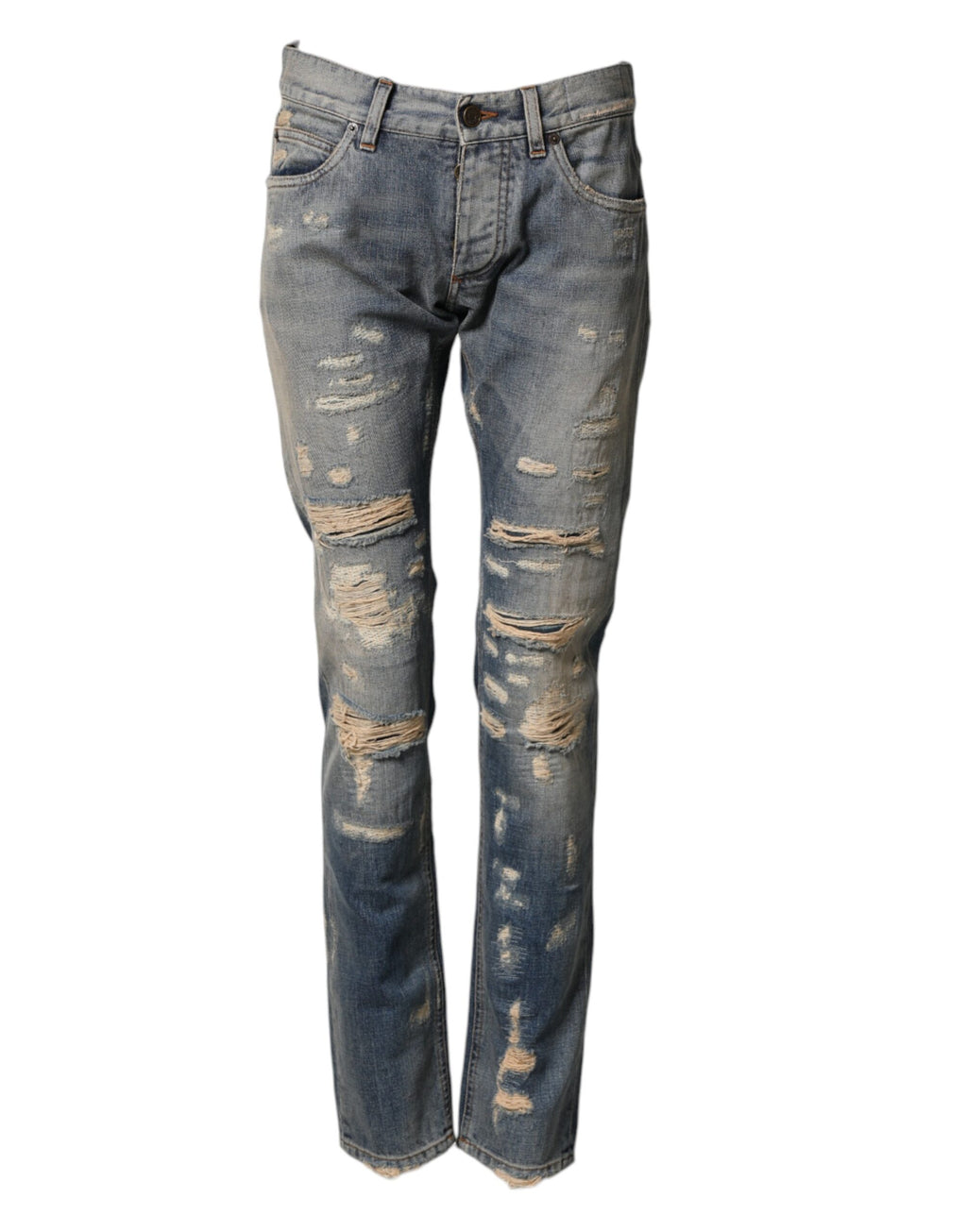 Blaue zerfetzte Skinny Jeans für Herren