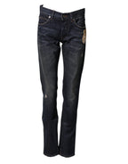 Dark Blue Watch GOLD Men Skinny Denim Jeans