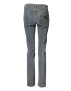 Blue Two Tone Cotton Men's Skinny Denim Jeans