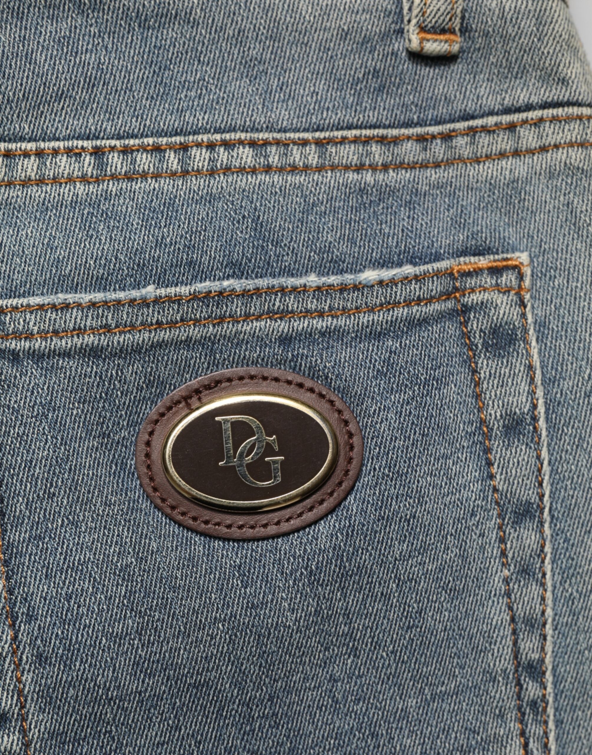 Blue Two Tone Cotton Men's Skinny Denim Jeans
