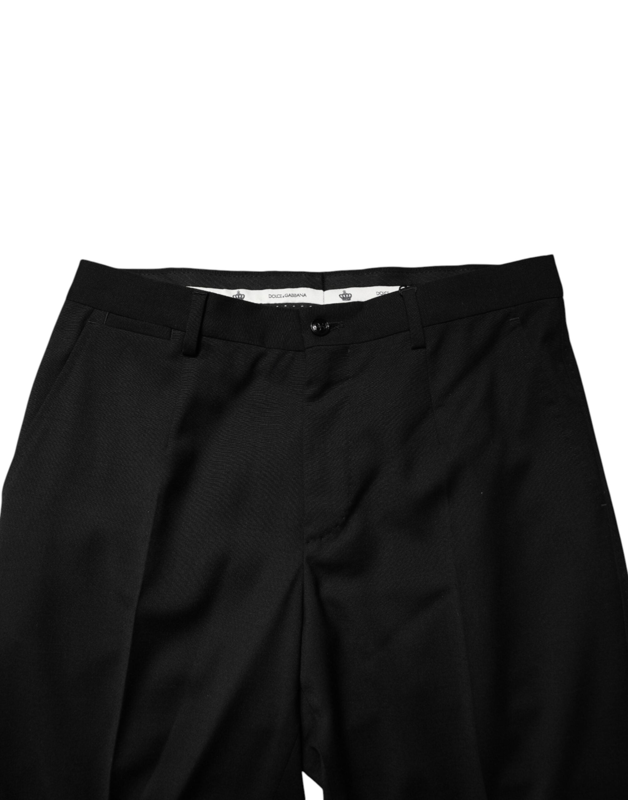 Schwarze Wollhose für Herren zum Anzug