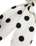 Scrunchie White Cotton Polka Dot Scarf Tie Accessory Hair
