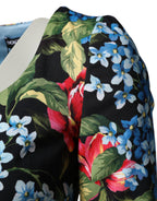 Schwarzes Midi-Bleistiftkleid aus Viskose mit Blumenmuster