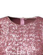 Pink Sequined Mermaid Long Gown Dress
