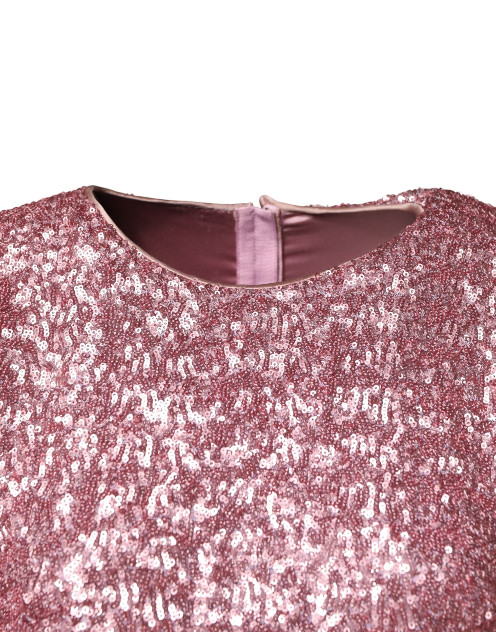Pink Sequined Mermaid Long Gown Dress
