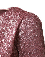 Pink Sequined Mermaid Long Gown Dress