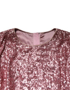 Pink Sequined Mermaid Long Gown Dress