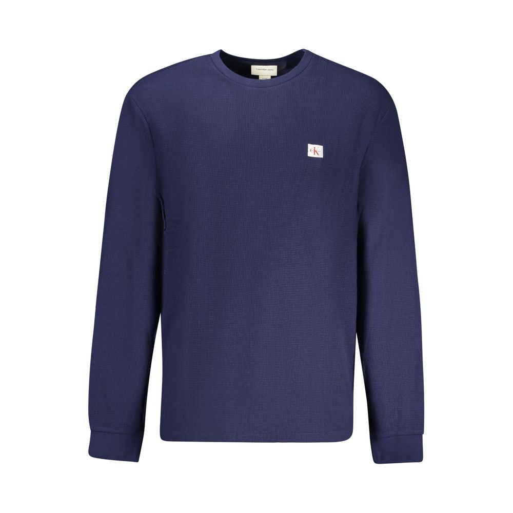 Blauer Baumwollpullover für Herren