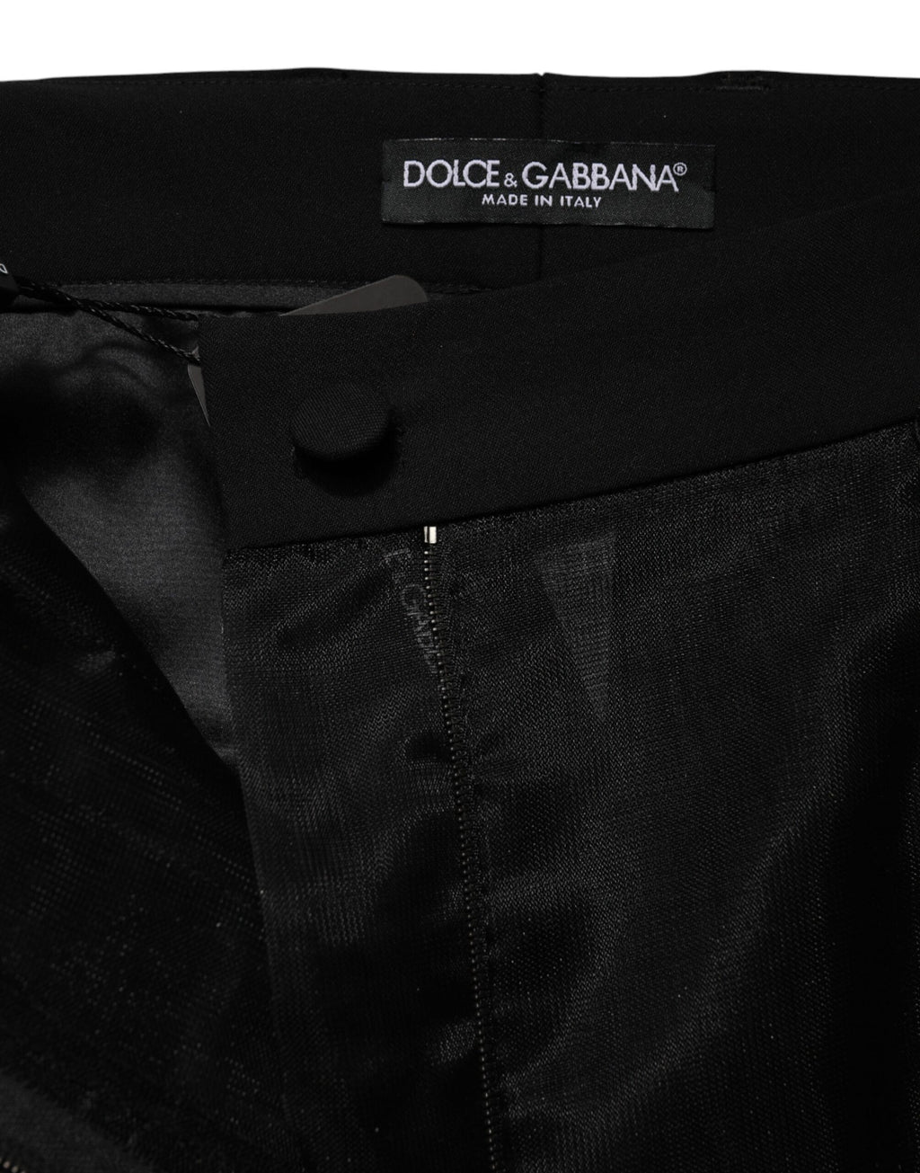Schwarze Hose mit hoher Taille aus Tüllwolle
