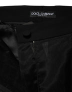 Schwarze Hose mit hoher Taille aus Tüllwolle