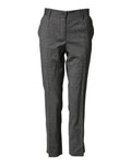 Dunkelgraue Karierte Tartan-Hose aus Schurwolle